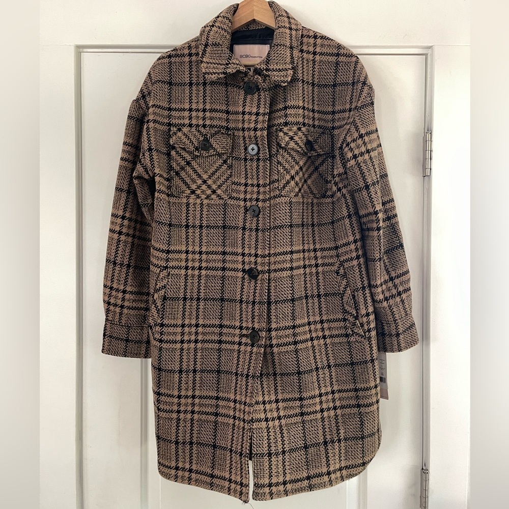 BCBGeneration Wool Blend Plaid Jacket - L